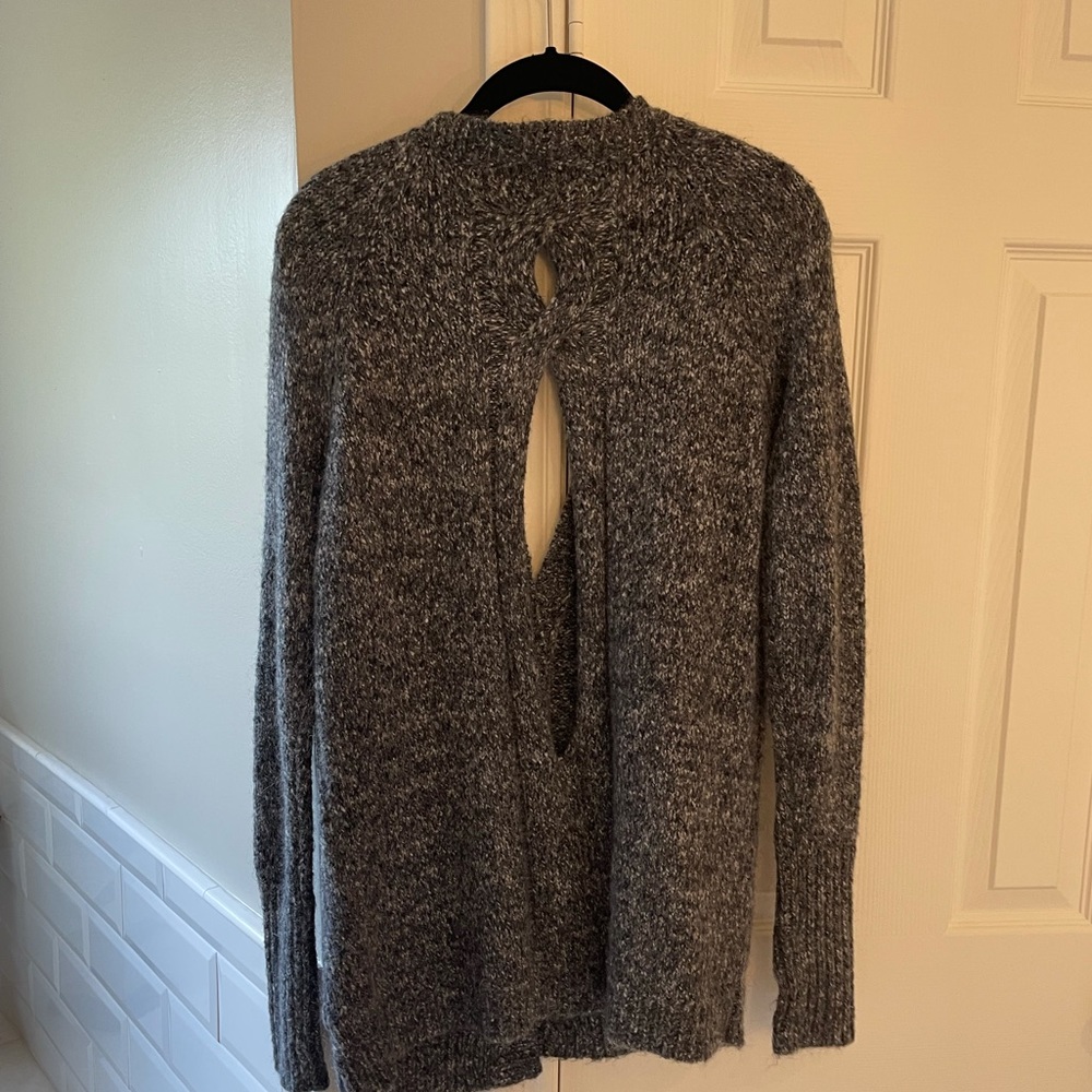 Chunky Button Front Sweater With Cut Out In Back - image 3